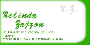 melinda zajzon business card